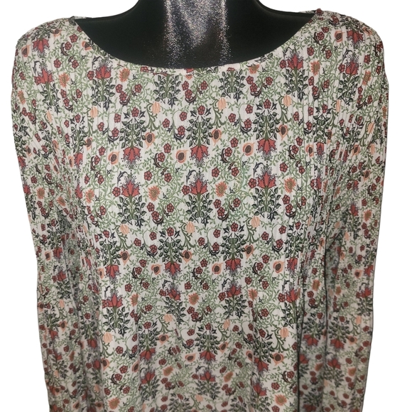Max Studio Floral Print Bell Sleeve Blouse M - Picture 2 of 8